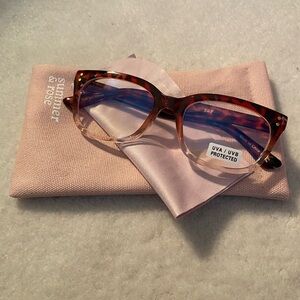 Summer & Rose "Danielle" Blue Light Blockers, Burgundy Tortoise